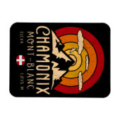 Chamonix Frankrijk Retro Sunset Skiën Souvenirs 80 Magneet (Horizontaal)