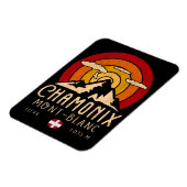 Chamonix Frankrijk Retro Sunset Skiën Souvenirs 80 Magneet (Linkerzijde)