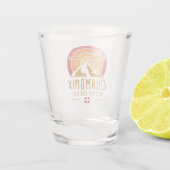 Chamonix Frankrijk Retro Sunset Skiën Souvenirs 80 Shot Glas (Achterkant)