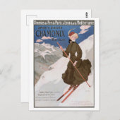 Chamonix Frankrijk Ski Franse Alpen Briefkaart (Voorkant / Achterkant)