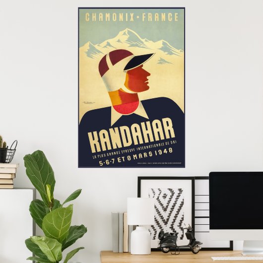 Chamonix, Frankrijk, Ski Poster (Thuiskantoor)