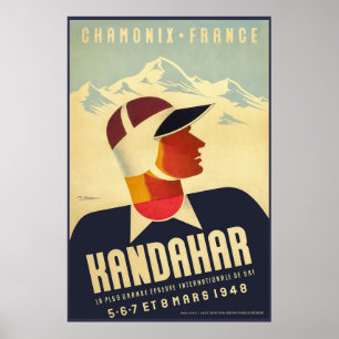 Chamonix, Frankrijk, Ski Poster
