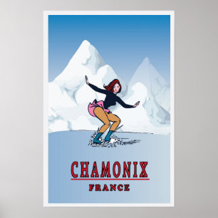 Chamonix, Frankrijk, Ski Poster