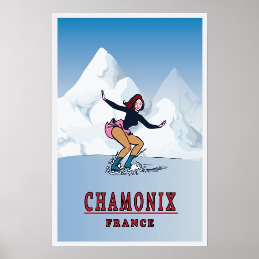 Chamonix, Frankrijk, Ski Poster (Voorkant)