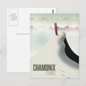 Chamonix Frankrijk ski reisposter Briefkaart (Voorkant / Achterkant)