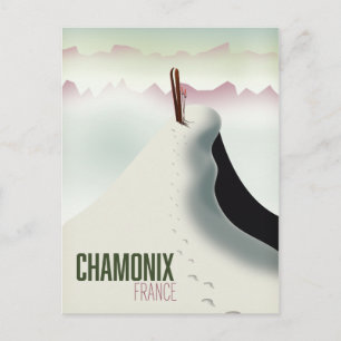 Chamonix Frankrijk ski reisposter Briefkaart