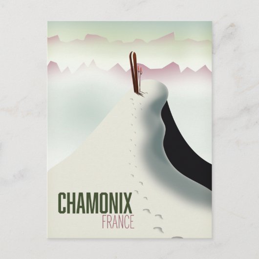 Chamonix Frankrijk ski reisposter Briefkaart (Voorkant)
