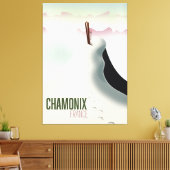 Chamonix Frankrijk ski reisposter Canvas Afdruk (Insitu (Woonkamer))