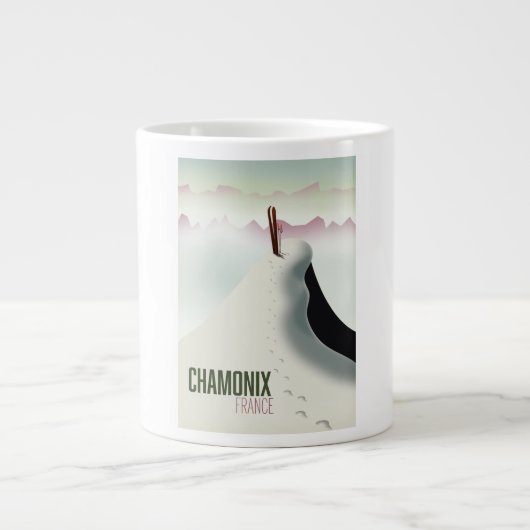 Chamonix Frankrijk ski reisposter Grote Koffiekop (Voorkant)