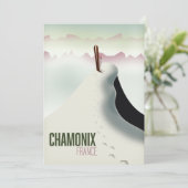 Chamonix Frankrijk ski reisposter Kaart (Staand voorkant)