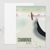 Chamonix Frankrijk ski reisposter Kaart (Voorkant / Achterkant)