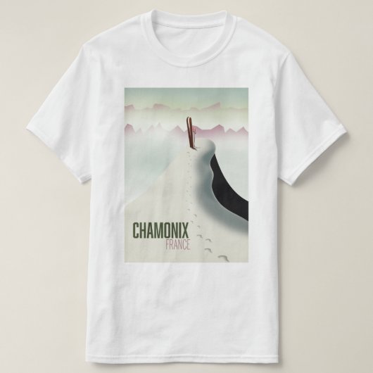 Chamonix Frankrijk ski reisposter T-shirt (Design voorkant)