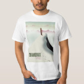 Chamonix Frankrijk ski reisposter T-shirt (Voorkant)