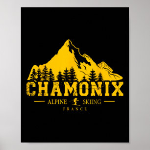 Chamonix Frankrijk Skigebied Alpine Skiën Frans Al Poster