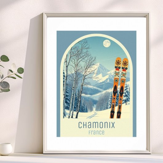Chamonix Frankrijk skigebied Poster