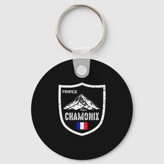 Chamonix frankrijk skigebied skiën berg sleutelhanger (Voorkant)