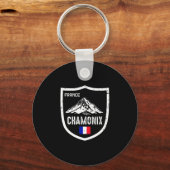 Chamonix frankrijk skigebied skiën berg sleutelhanger (Voorkant)