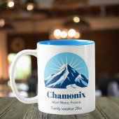 Chamonix Frankrijk skigebied souvenir Tweekleurige Koffiemok