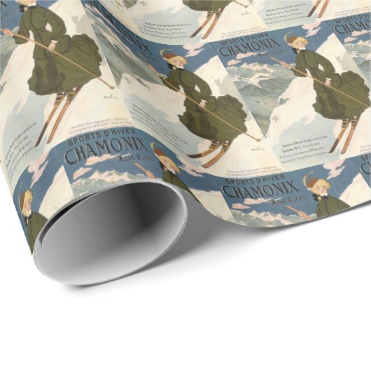  Chamonix Frankrijk Skireizen Cadeaupapier (Rol Hoek)
