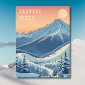 Chamonix Frankrijk skivakantie modern Briefkaart