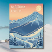 Chamonix Frankrijk skivakantie modern Briefkaart