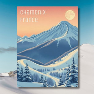 Chamonix Frankrijk skivakantie modern Briefkaart