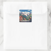 Chamonix Frankrijk Vierkante Sticker (Tas)