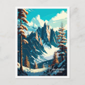 Chamonix Frankrijk vintage reisillustratie Briefkaart (Voorkant)
