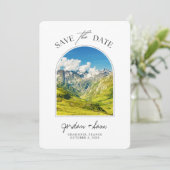 Chamonix French Alps Wedding Save the Date Kaart (Staand voorkant)