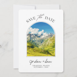 Chamonix French Alps Wedding Save the Date Kaart