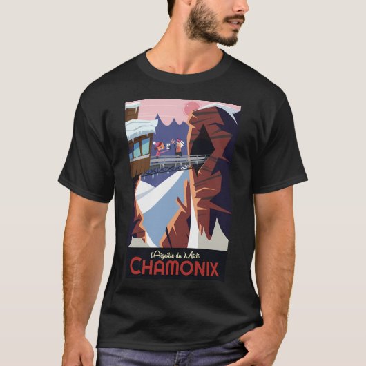 Chamonix L'Aiguille Du Midi Poster T-shirt (Voorkant)