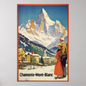 Chamonix, Mont Blan,  Ski Poster (Voorkant)