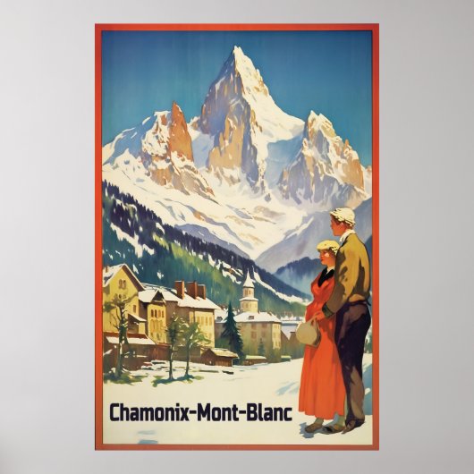 Chamonix, Mont Blan, Ski Poster (Voorkant)