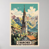 Chamonix, Mont Blan, Ski Poster (Voorkant)
