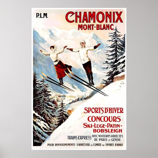 Chamonix Mont-Blanc 1910 POSTERAFDRUK A5-A1 Frans Poster (Voorkant)