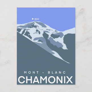 Chamonix, Mont-Blanc, digitaal getekend, souvenir Briefkaart