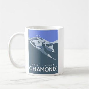 Chamonix, Mont-Blanc, digitaal getekend, souvenir Koffiemok