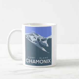 Chamonix, Mont-Blanc, digitaal getekend, souvenir Koffiemok