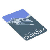 Chamonix, Mont-Blanc, digitaal getekend, souvenir Magneet (Rechterzijde)
