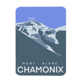 Chamonix, Mont-Blanc, digitaal getekend, souvenir Magneet