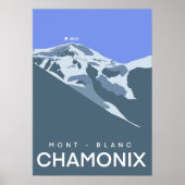 Chamonix, Mont-Blanc, digitaal getekend, souvenir Poster (Voorkant)
