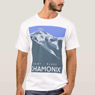 Chamonix, Mont-Blanc, digitaal getekend, souvenir T-shirt
