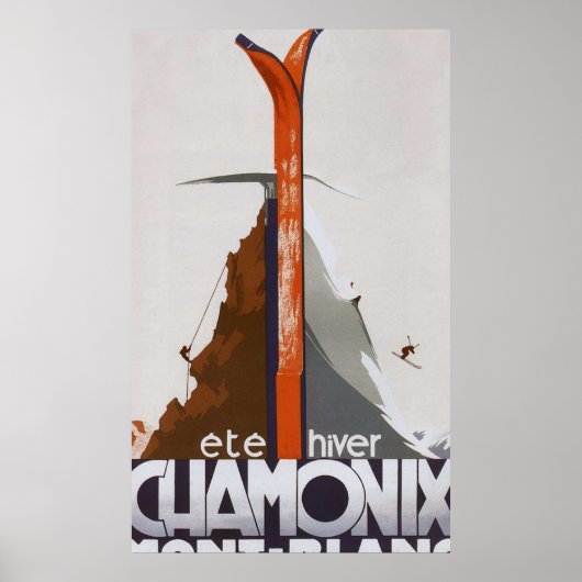 Chamonix Mont Blanc France  Ski Poster (Voorkant)