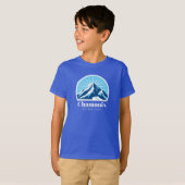 Chamonix Mont Blanc Frankrijk blauw kind T-shirt (Voorkant volledig)