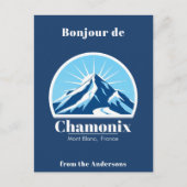 Chamonix Mont Blanc Frankrijk blauwe ansichtkaart Briefkaart (Voorkant)