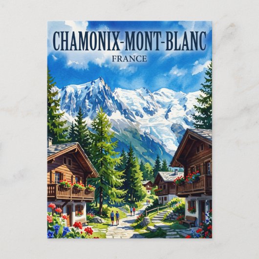 Chamonix-Mont-Blanc Frankrijk Briefkaart (Voorkant)