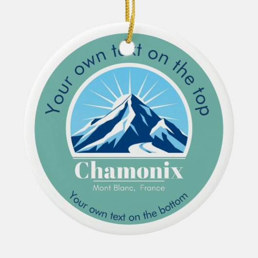 Chamonix Mont Blanc Frankrijk Kerstmis Keramisch Ornament (Voorkant)