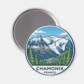 Chamonix Mont-Blanc Frankrijk Magneet (Voorkant / Achterkant)