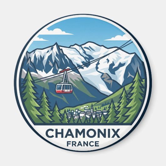 Chamonix Mont-Blanc Frankrijk Magneet (Voorkant)
