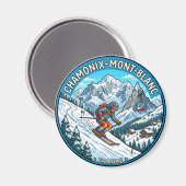 Chamonix Mont Blanc Frankrijk Magneet (Voorkant / Achterkant)